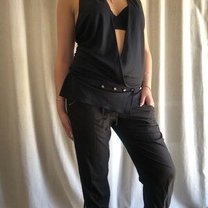 Marc Jacobs 2005 Black Vest/Top with Adjustable Buttons.